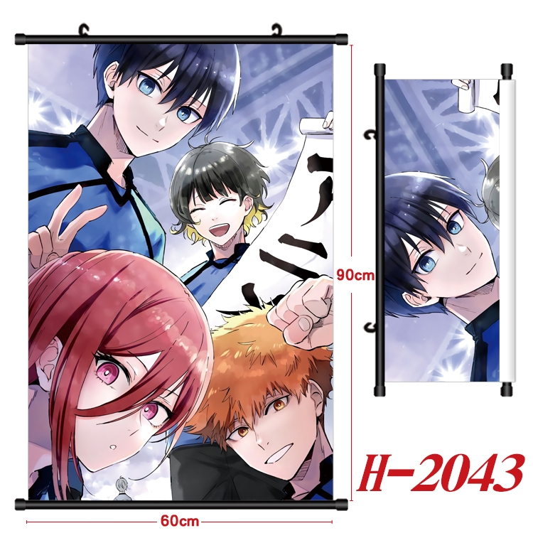 BLUE LOCK Anime Black Plastic Rod Canvas Painting Wall Scroll 60X90CM H-2043A