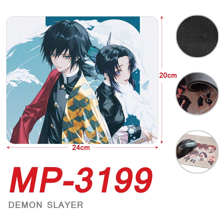 Demon Slayer Kimets Anime Full Color Printing Mouse Pad Unlocked 20X24cm price for 5 pcs MP-3199