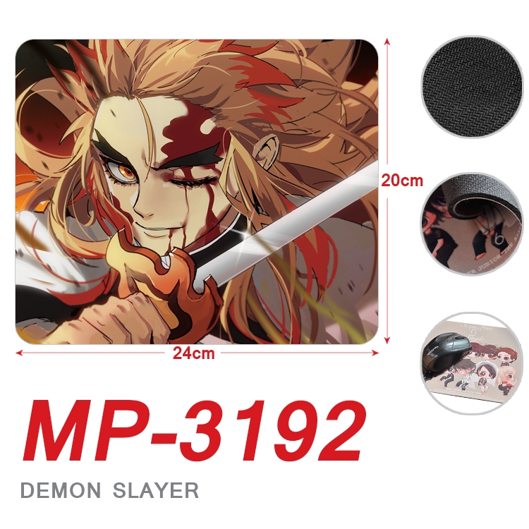 Demon Slayer Kimets Anime Full Color Printing Mouse Pad Unlocked 20X24cm price for 5 pcs  MP-3192