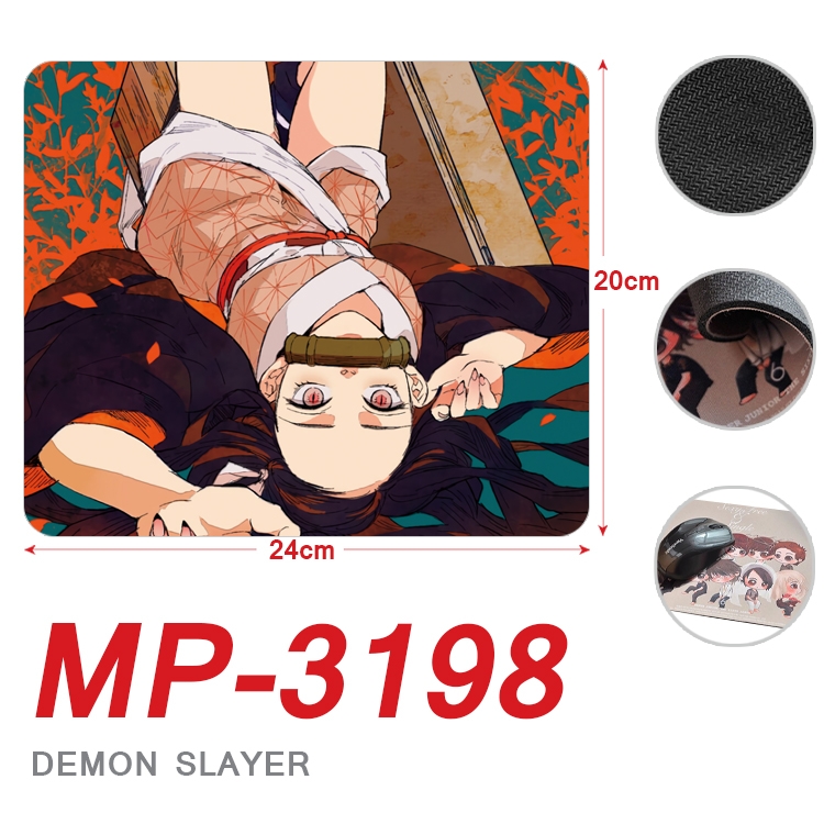 Demon Slayer Kimets Anime Full Color Printing Mouse Pad Unlocked 20X24cm price for 5 pcs MP-3198