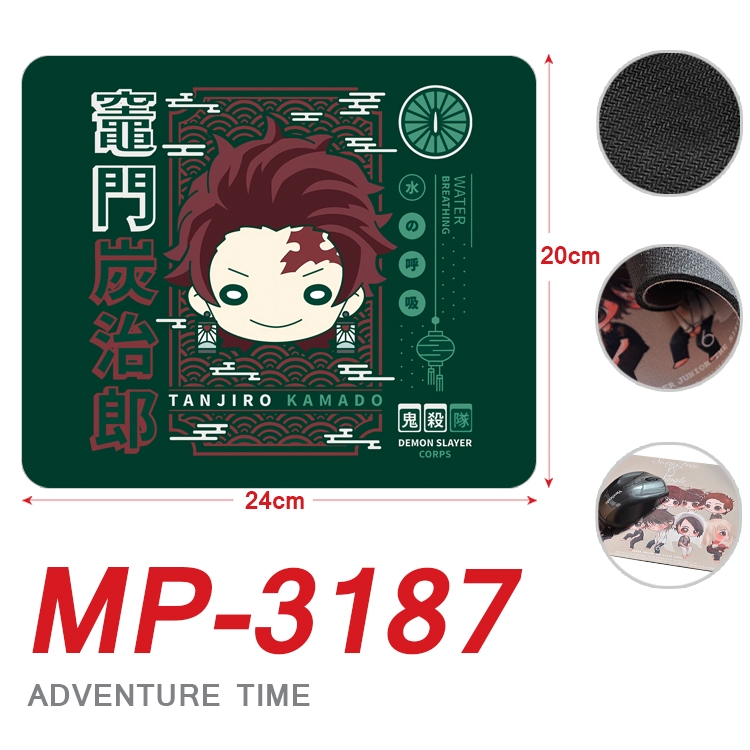 Demon Slayer Kimets Anime Full Color Printing Mouse Pad Unlocked 20X24cm price for 5 pcs MP-3187