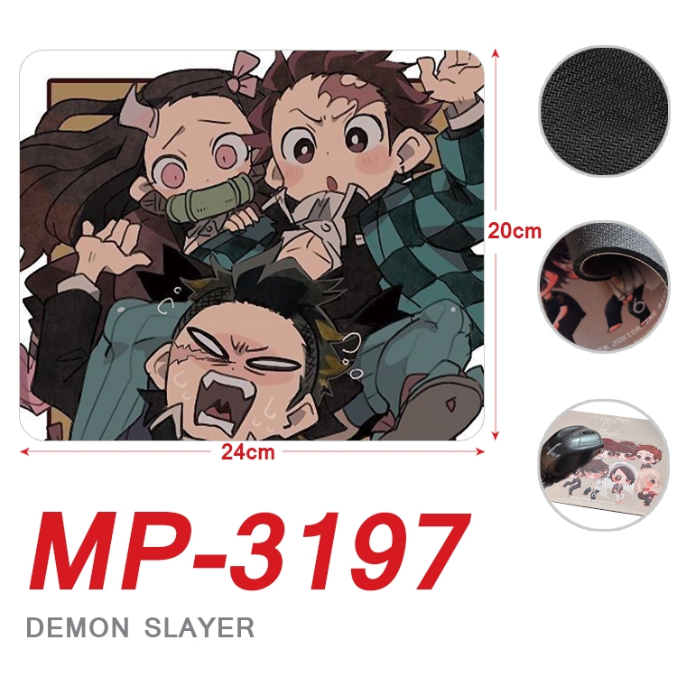 Demon Slayer Kimets Anime Full Color Printing Mouse Pad Unlocked 20X24cm price for 5 pcs  MP-3197