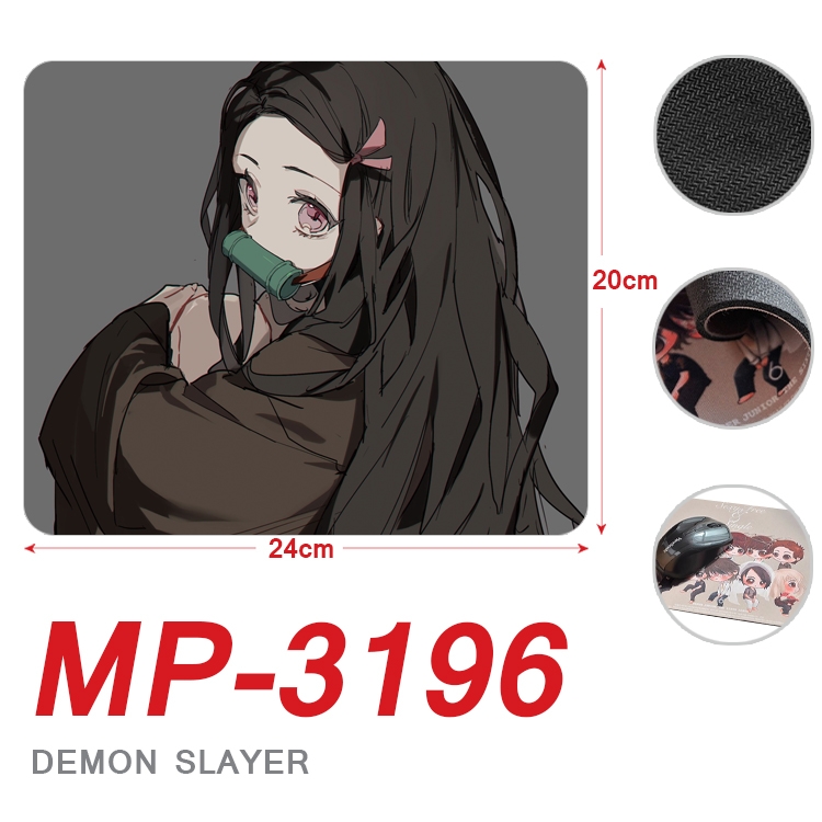 Demon Slayer Kimets Anime Full Color Printing Mouse Pad Unlocked 20X24cm price for 5 pcs MP-3196