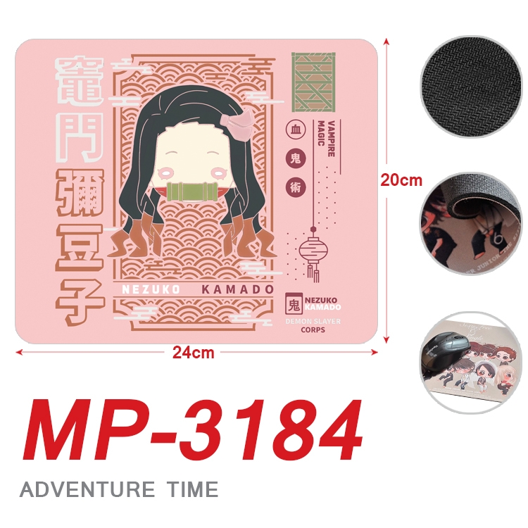 Demon Slayer Kimets Anime Full Color Printing Mouse Pad Unlocked 20X24cm price for 5 pcs  MP-3184