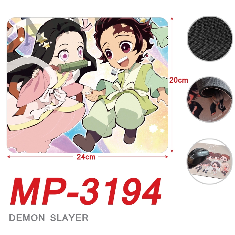 Demon Slayer Kimets Anime Full Color Printing Mouse Pad Unlocked 20X24cm price for 5 pcs MP-3194