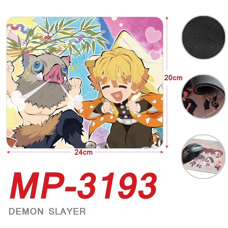 Demon Slayer Kimets Anime Full Color Printing Mouse Pad Unlocked 20X24cm price for 5 pcs MP-3193