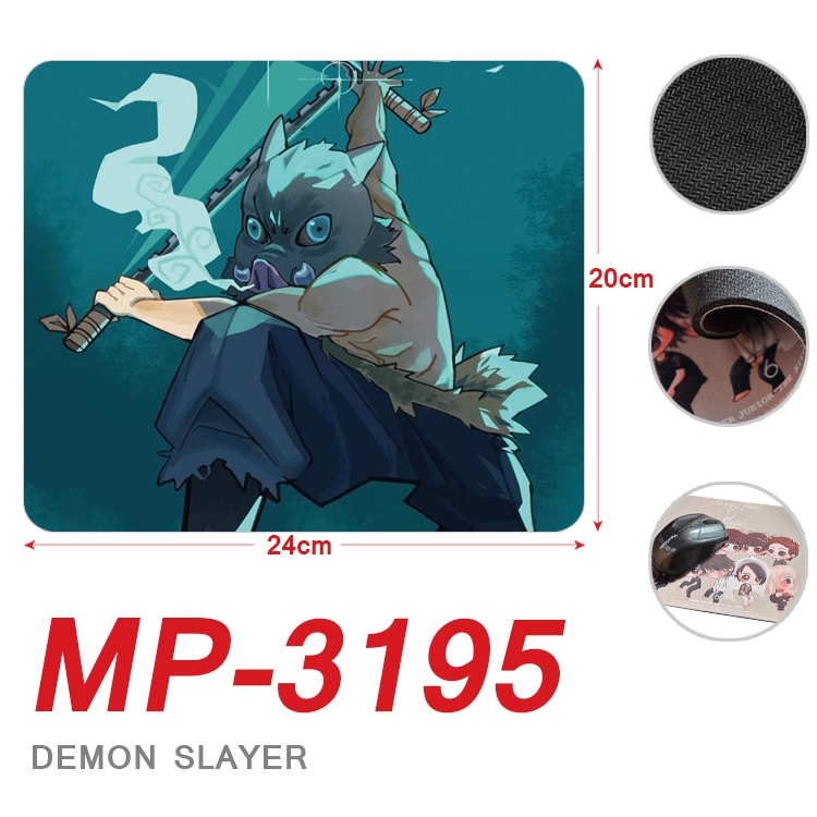 Demon Slayer Kimets Anime Full Color Printing Mouse Pad Unlocked 20X24cm price for 5 pcs  MP-3195