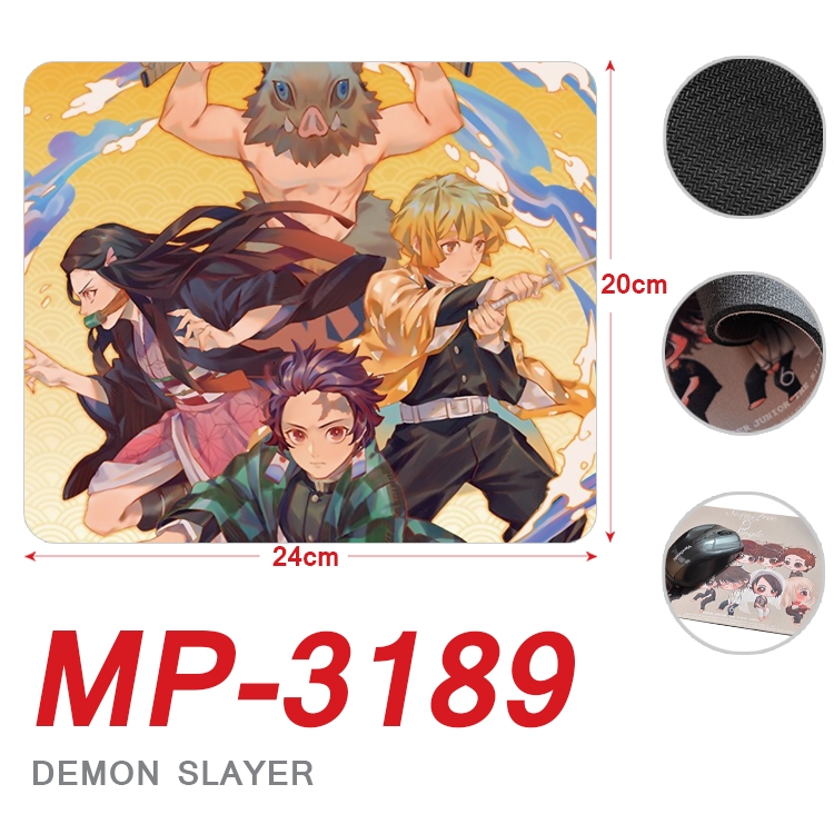 Demon Slayer Kimets Anime Full Color Printing Mouse Pad Unlocked 20X24cm price for 5 pcs MP-3189