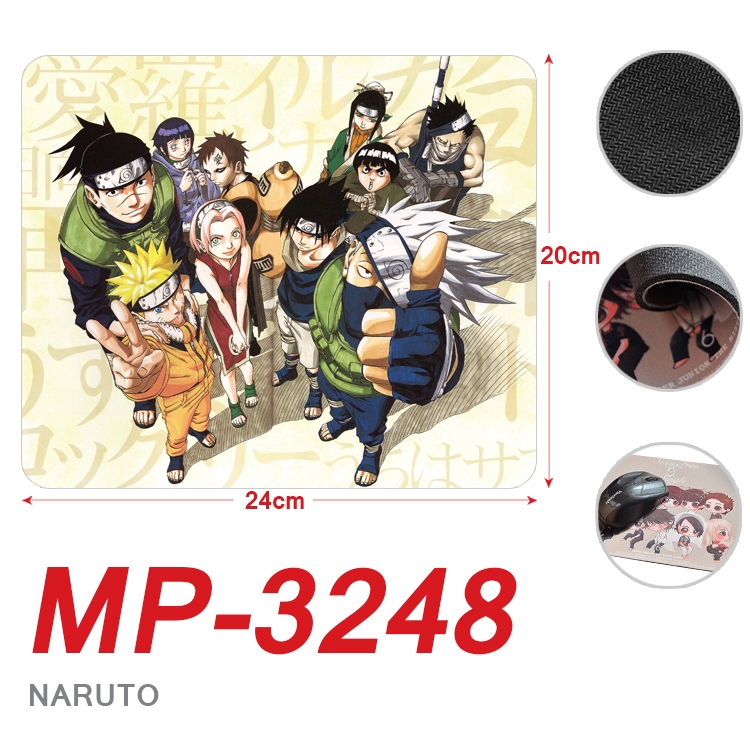 Naruto Anime Full Color Printing Mouse Pad Unlocked 20X24cm price for 5 pcs MP-3248