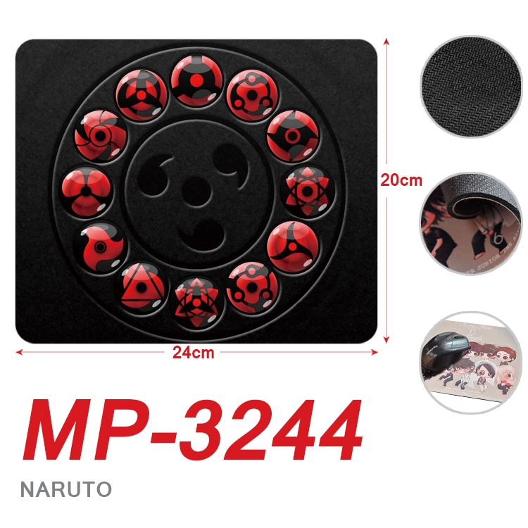 Naruto Anime Full Color Printing Mouse Pad Unlocked 20X24cm price for 5 pcs  MP-3244