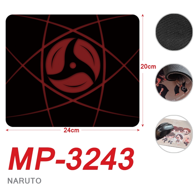 Naruto Anime Full Color Printing Mouse Pad Unlocked 20X24cm price for 5 pcs MP-3243