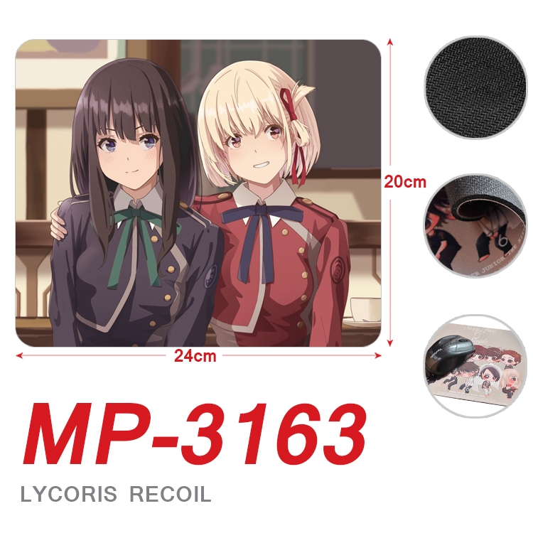 Lycoris Recoil Anime Full Color Printing Mouse Pad Unlocked 20X24cm price for 5 pcs MP-3163