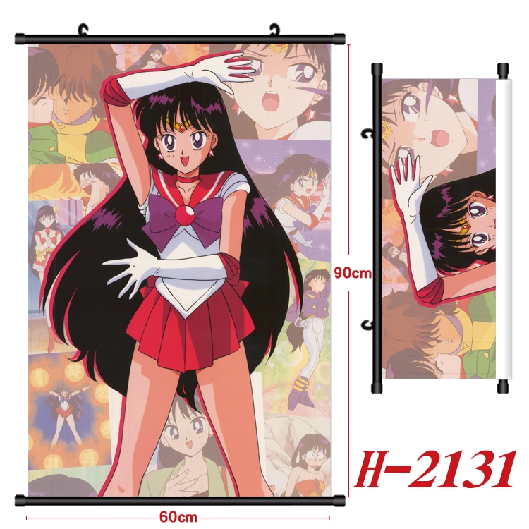 sailormoon Anime Black Plastic Rod Canvas Painting Wall Scroll 60X90CM  H-2131A