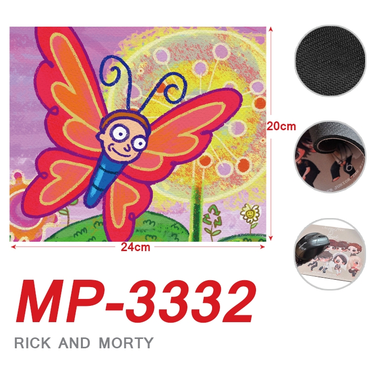 Rick and Morty Anime Full Color Printing Mouse Pad Unlocked 20X24cm price for 5 pcs  MP-3332