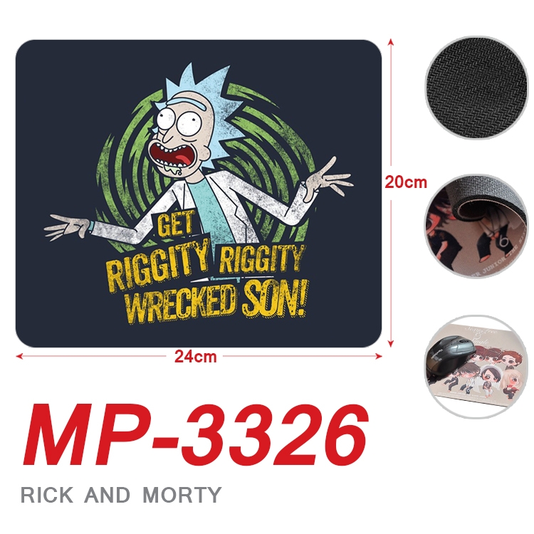 Rick and Morty Anime Full Color Printing Mouse Pad Unlocked 20X24cm price for 5 pcs MP-3326