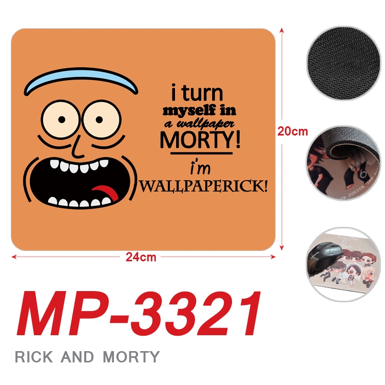 Rick and Morty Anime Full Color Printing Mouse Pad Unlocked 20X24cm price for 5 pcs  MP-3321