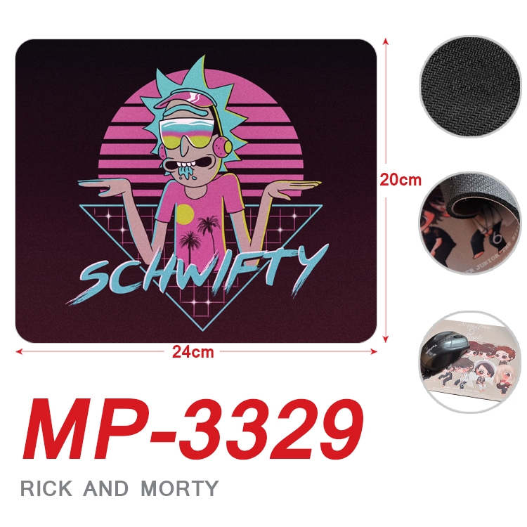 Rick and Morty Anime Full Color Printing Mouse Pad Unlocked 20X24cm price for 5 pcs MP-3329