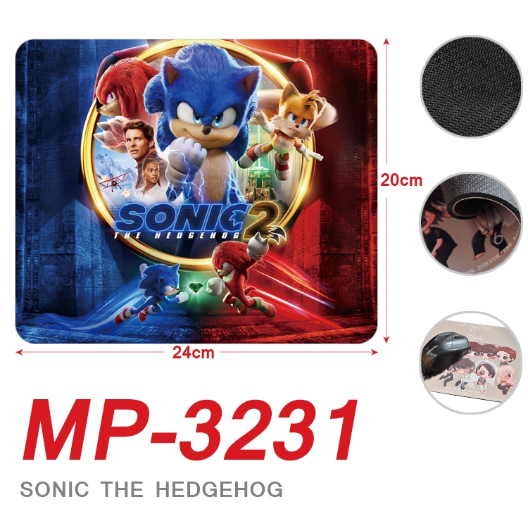 Sonic The Hedgehog Anime Full Color Printing Mouse Pad Unlocked 20X24cm price for 5 pcs MP-3231