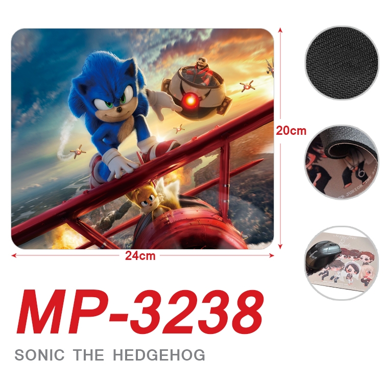 Sonic The Hedgehog Anime Full Color Printing Mouse Pad Unlocked 20X24cm price for 5 pcs  MP-3238