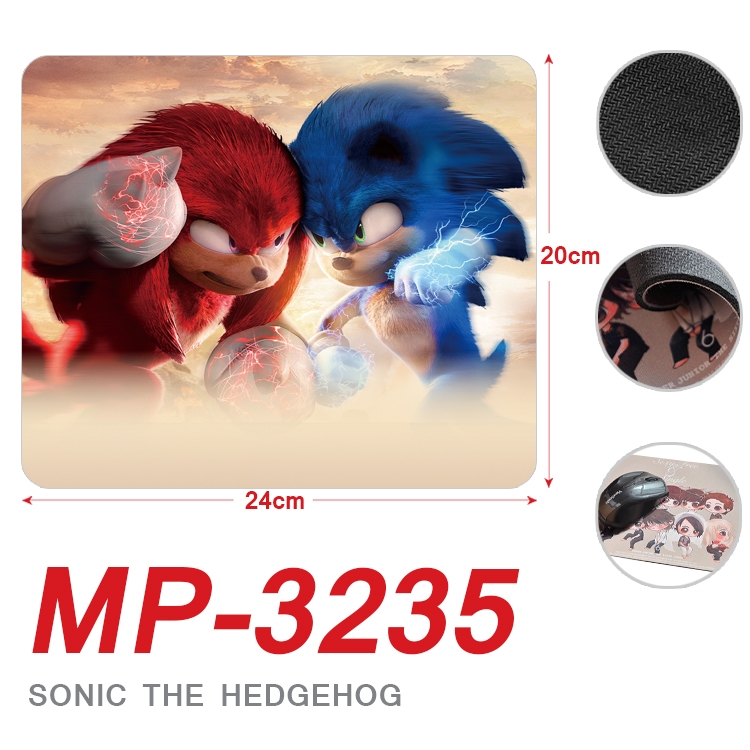 Sonic The Hedgehog Anime Full Color Printing Mouse Pad Unlocked 20X24cm price for 5 pcs MP-3235