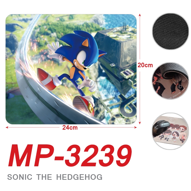 Sonic The Hedgehog Anime Full Color Printing Mouse Pad Unlocked 20X24cm price for 5 pcs MP-3239