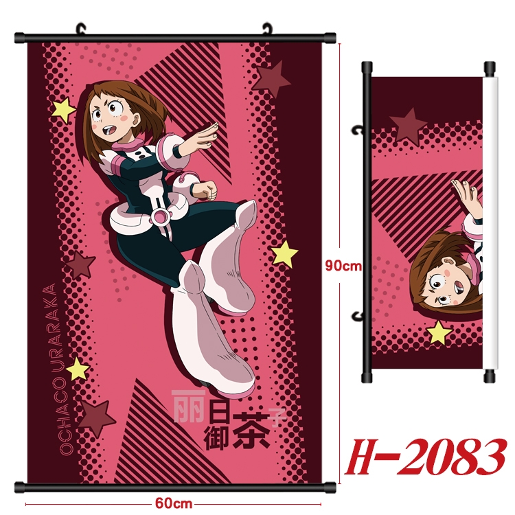 My Hero Academia Anime Black Plastic Rod Canvas Painting Wall Scroll 60X90CM H-2083A
