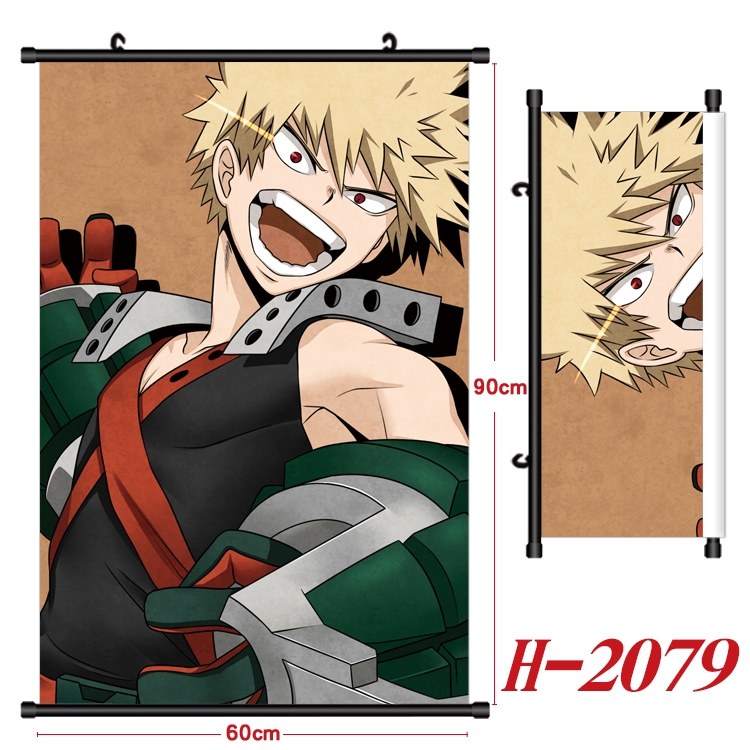 My Hero Academia Anime Black Plastic Rod Canvas Painting Wall Scroll 60X90CM  H-2079A