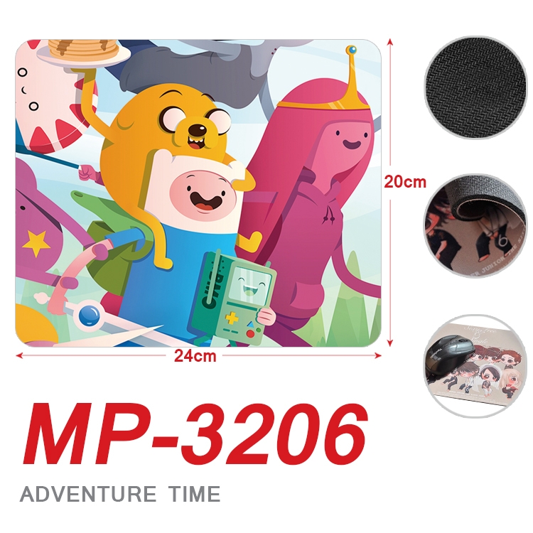 Adventure Time Anime Full Color Printing Mouse Pad Unlocked 20X24cm price for 5 pcs MP-3206