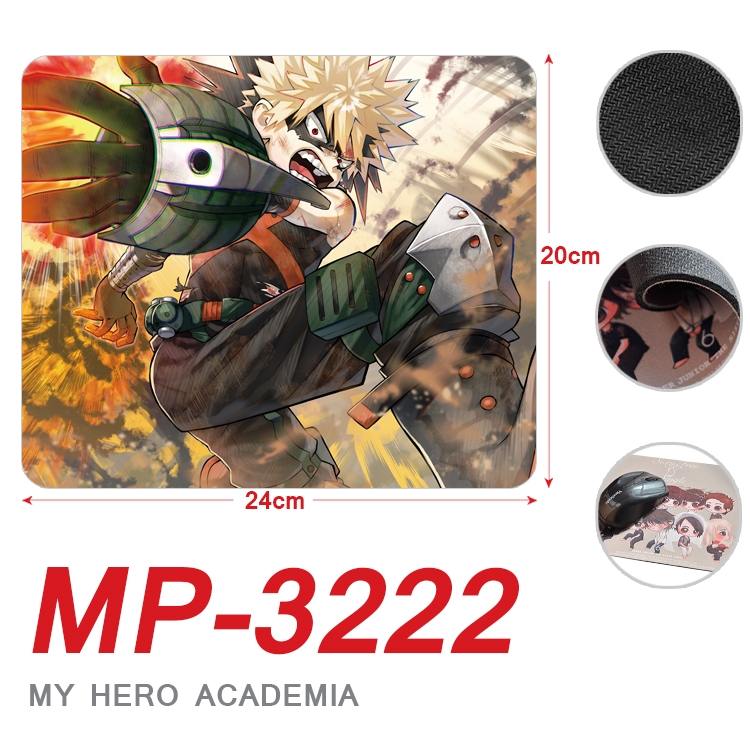 My Hero Academia Anime Full Color Printing Mouse Pad Unlocked 20X24cm price for 5 pcs MP-3222