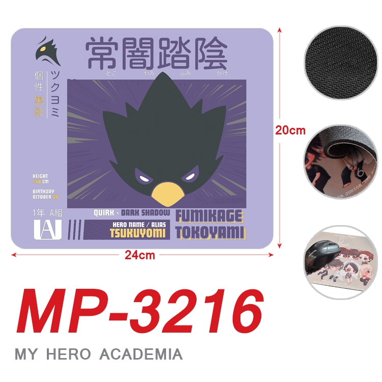 My Hero Academia Anime Full Color Printing Mouse Pad Unlocked 20X24cm price for 5 pcs MP-3216