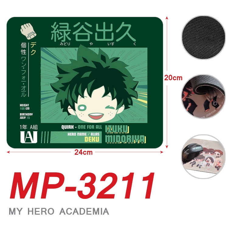 My Hero Academia Anime Full Color Printing Mouse Pad Unlocked 20X24cm price for 5 pcs MP-3211