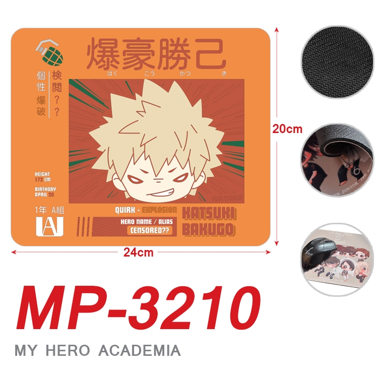 My Hero Academia Anime Full Color Printing Mouse Pad Unlocked 20X24cm price for 5 pcs MP-3210