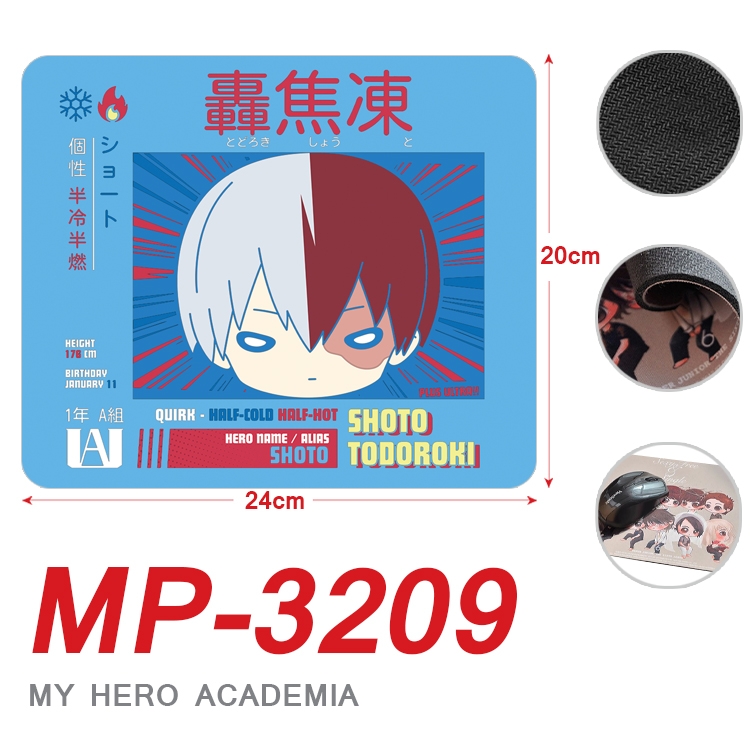 My Hero Academia Anime Full Color Printing Mouse Pad Unlocked 20X24cm price for 5 pcs MP-3209
