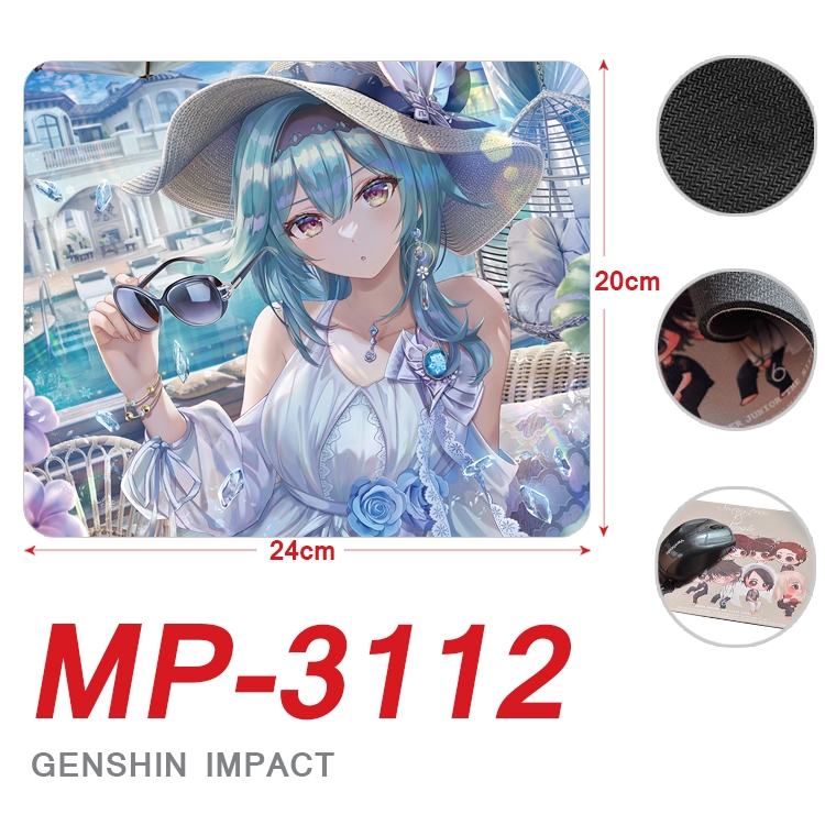 Genshin Impact Anime Full Color Printing Mouse Pad Unlocked 20X24cm price for 5 pcs MP-3112