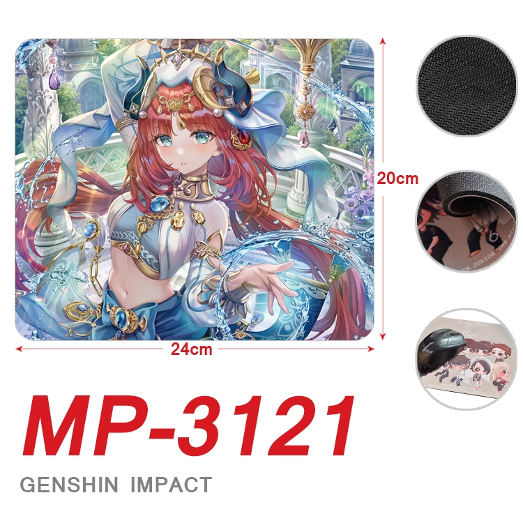 Genshin Impact Anime Full Color Printing Mouse Pad Unlocked 20X24cm price for 5 pcs MP-3121