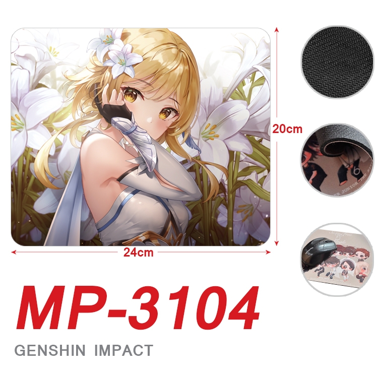 Genshin Impact Anime Full Color Printing Mouse Pad Unlocked 20X24cm price for 5 pcs MP-3104