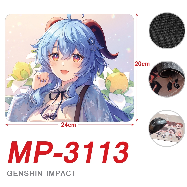 Genshin Impact Anime Full Color Printing Mouse Pad Unlocked 20X24cm price for 5 pcs  MP-3113