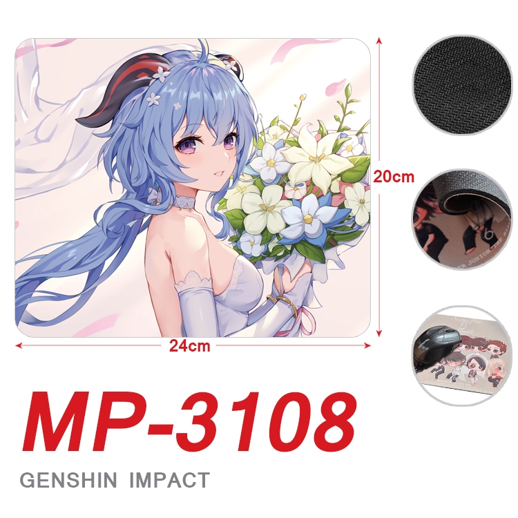 Genshin Impact Anime Full Color Printing Mouse Pad Unlocked 20X24cm price for 5 pcs MP-3108