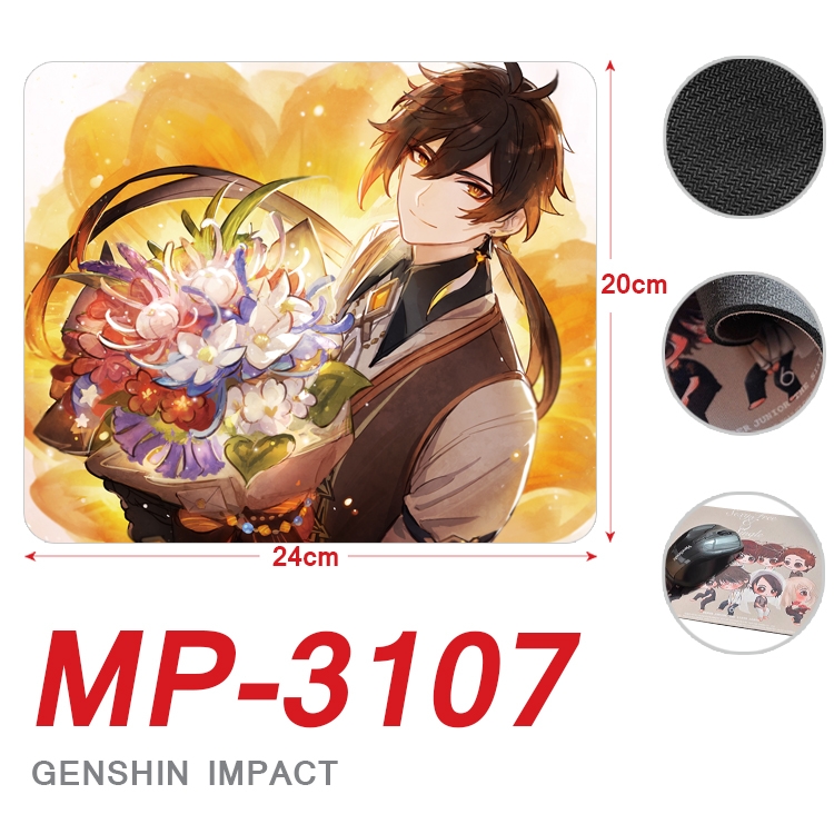 Genshin Impact Anime Full Color Printing Mouse Pad Unlocked 20X24cm price for 5 pcs MP-3107