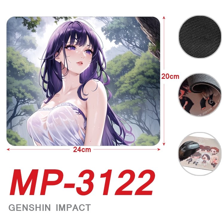 Genshin Impact Anime Full Color Printing Mouse Pad Unlocked 20X24cm price for 5 pcs MP-3122