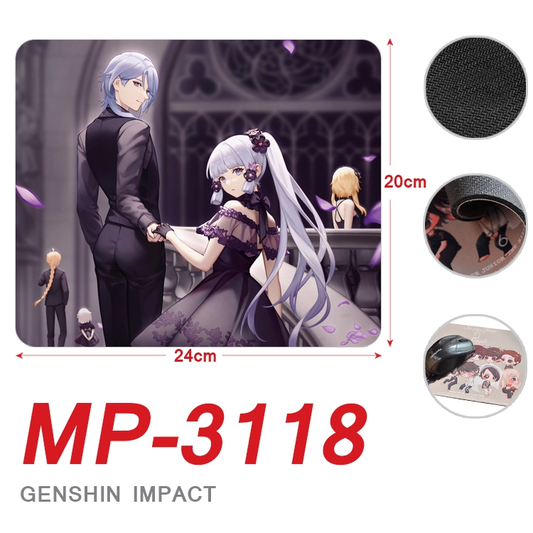 Genshin Impact Anime Full Color Printing Mouse Pad Unlocked 20X24cm price for 5 pcs  MP-3118