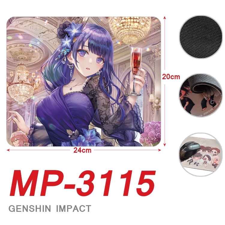 Genshin Impact Anime Full Color Printing Mouse Pad Unlocked 20X24cm price for 5 pcs MP-3115