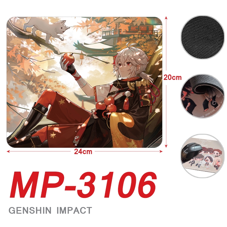 Genshin Impact Anime Full Color Printing Mouse Pad Unlocked 20X24cm price for 5 pcs MP-3106