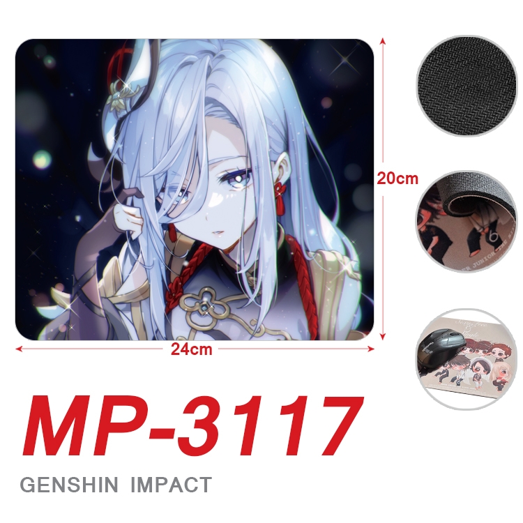 Genshin Impact Anime Full Color Printing Mouse Pad Unlocked 20X24cm price for 5 pcs MP-3117
