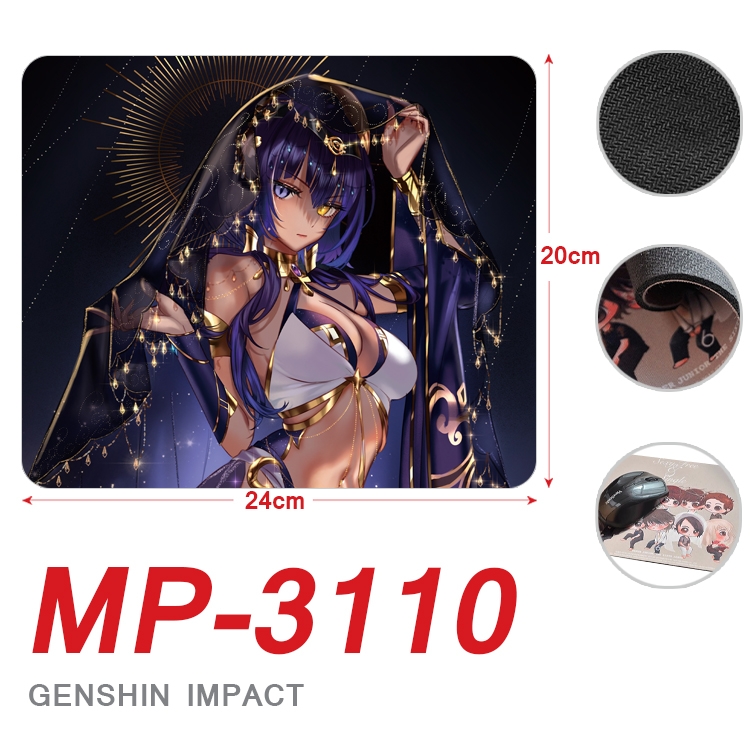 Genshin Impact Anime Full Color Printing Mouse Pad Unlocked 20X24cm price for 5 pcs MP-3110