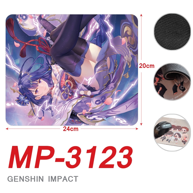 Genshin Impact Anime Full Color Printing Mouse Pad Unlocked 20X24cm price for 5 pcs MP-3123