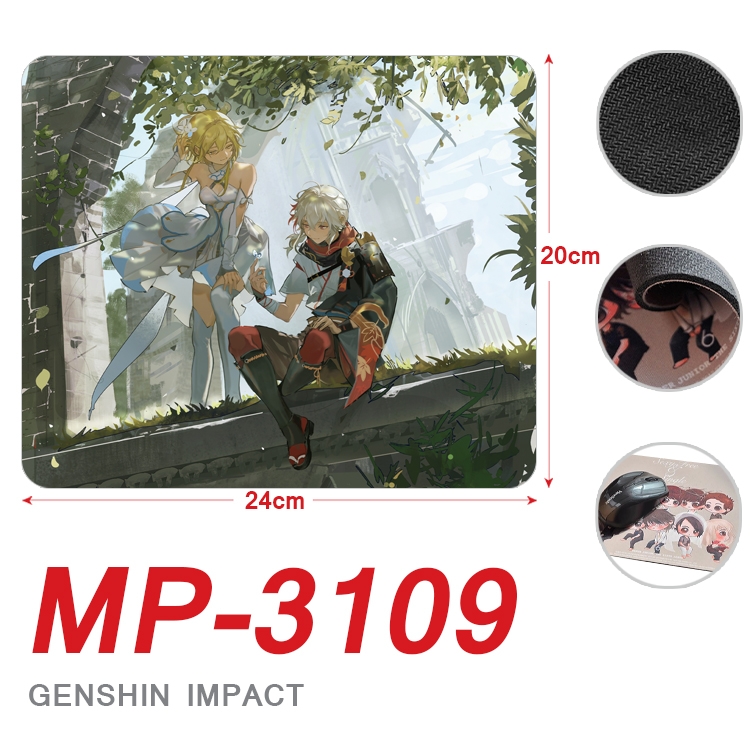 Genshin Impact Anime Full Color Printing Mouse Pad Unlocked 20X24cm price for 5 pcs MP-3109
