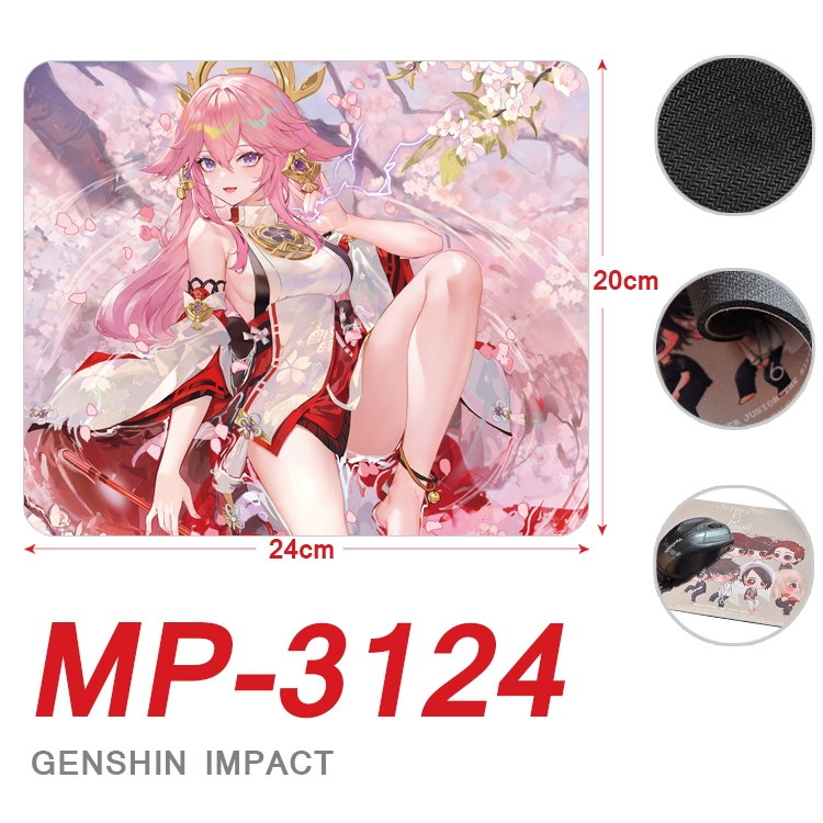 Genshin Impact Anime Full Color Printing Mouse Pad Unlocked 20X24cm price for 5 pcs  MP-3124
