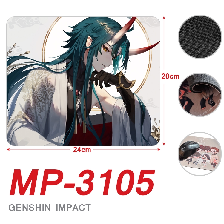 Genshin Impact Anime Full Color Printing Mouse Pad Unlocked 20X24cm price for 5 pcs MP-3105