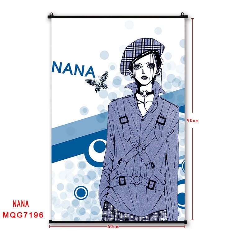 NANA Anime black Plastic rod Cloth painting Wall Scroll 60X90CM MQG-7196